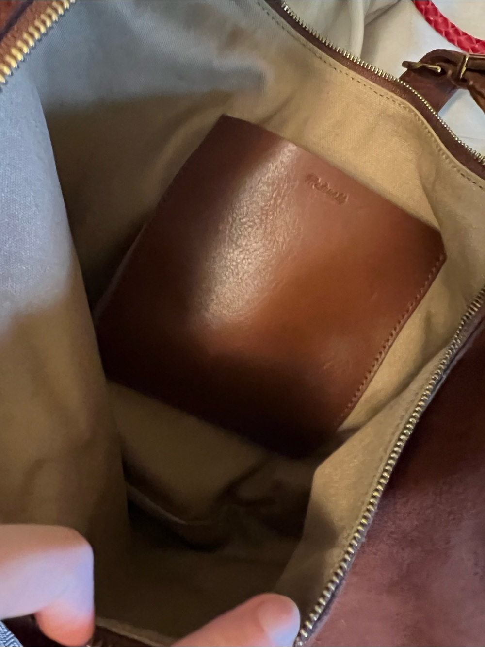Madewell Brown Suede Hobo Crossbody Bag - Picture 4 of 4
